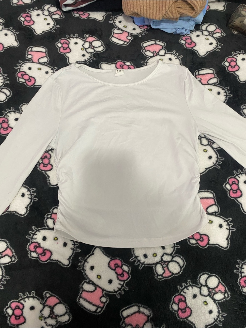 SHEIN White Long Sleeve Crewneck Top